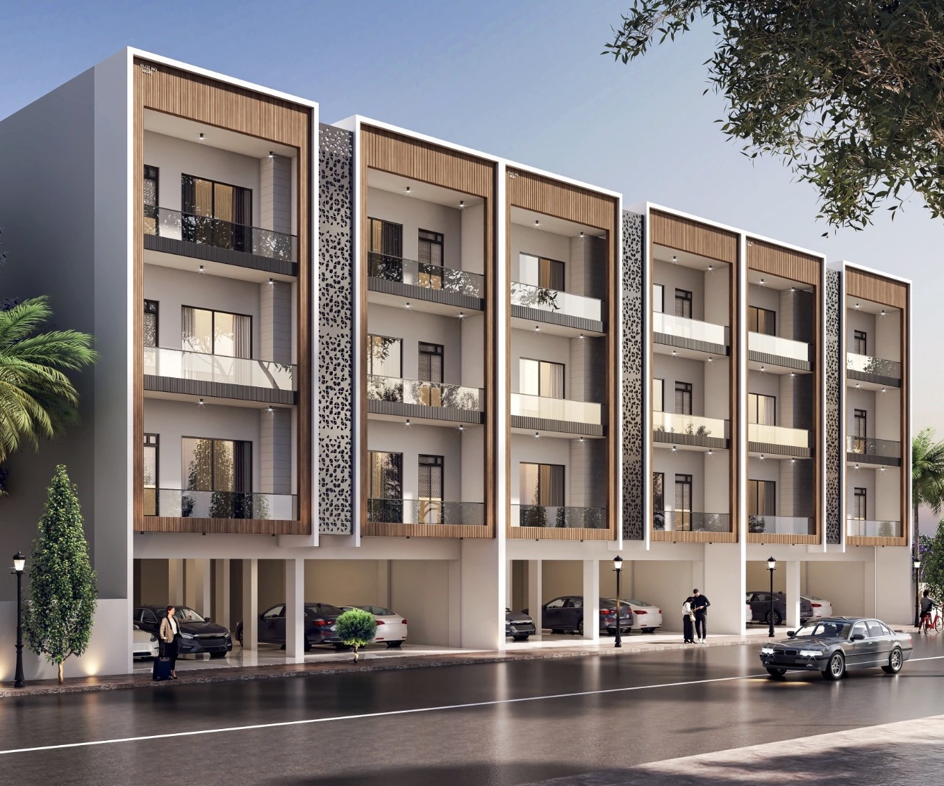 Architectural elevation render of RPS Palm Drive builder floors